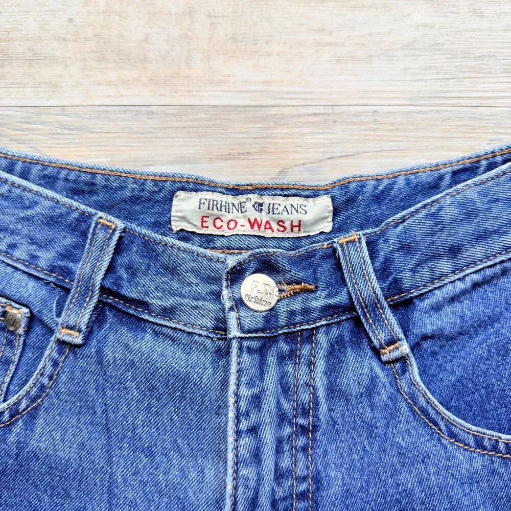 Vintage Y2K FIRHINE Jeans Eco-Wash Denim Jorts Shorts 25 Waist Baggy Skater